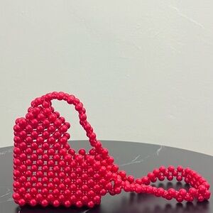 Red Beaded Women's Bag
